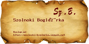 Szolnoki Boglárka névjegykártya