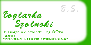 boglarka szolnoki business card